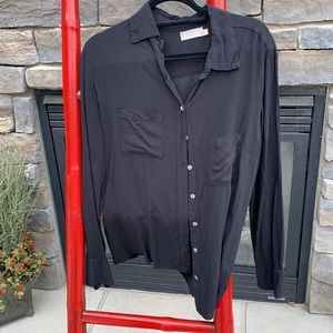 Nation long sleeve button down black shirt